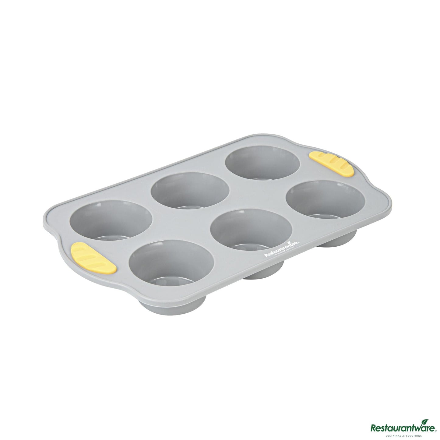 Wholesale Restaurantware Gray Silicone Muffin / Cupcake Pan - Non-Stick, with Handles - 11.4" X 7.1" X 1.4"- Bulk