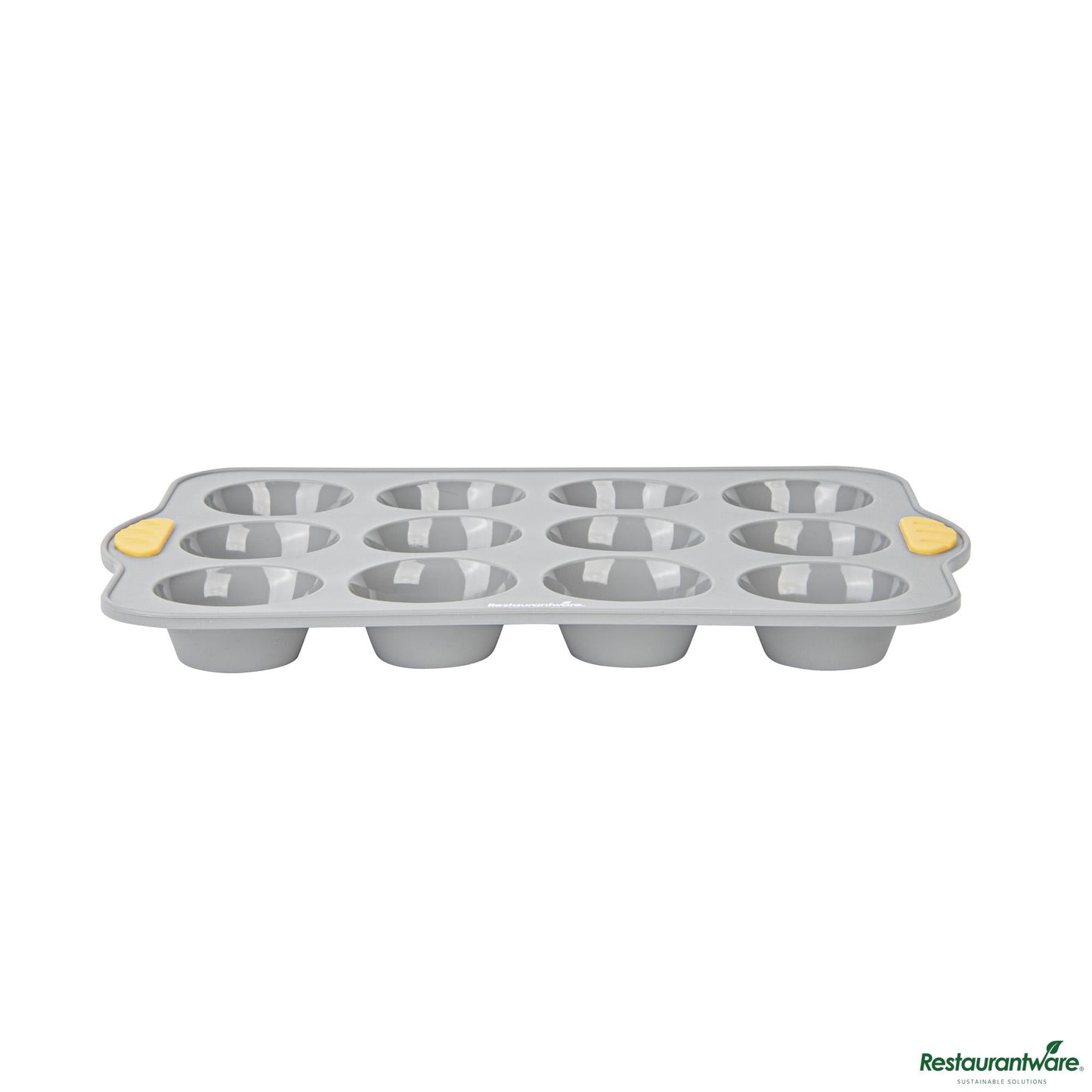 Wholesale Restaurantware Gray Silicone Muffin / Cupcake Pan - Non-Stick, with Handles - 13" X 9.3" X 1.2"- Bulk