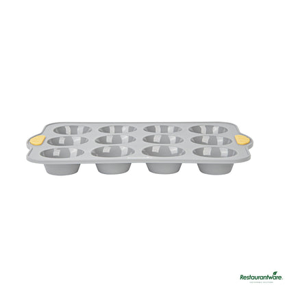 Wholesale Restaurantware Gray Silicone Muffin / Cupcake Pan - Non-Stick, with Handles - 13" X 9.3" X 1.2"- Bulk