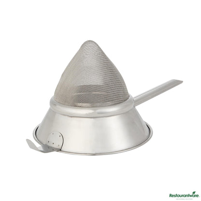 Wholesale Restaurantware Stainless Steel Bouillon / Chinois Strainer - Extra Fine Mesh - 18.1x8.1x6.3"- Bulk
