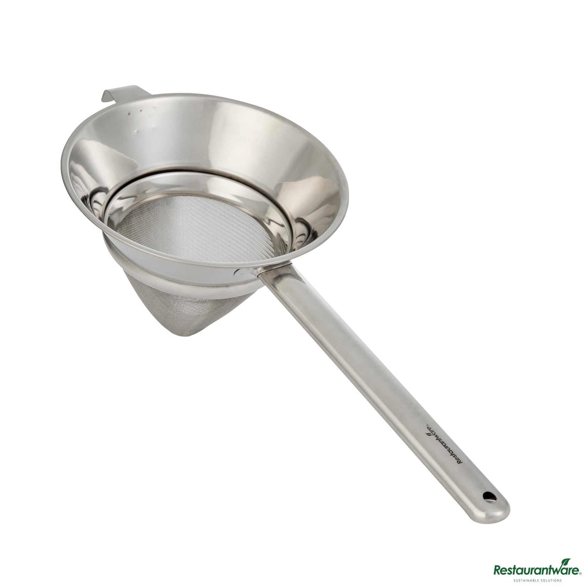 Wholesale Restaurantware Stainless Steel Bouillon / Chinois Strainer - Extra Fine Mesh - 22.8x10.2x7.5"- Bulk