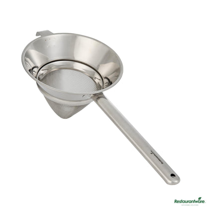 Wholesale Restaurantware Stainless Steel Bouillon / Chinois Strainer - Extra Fine Mesh - 22.8x10.2x7.5"- Bulk