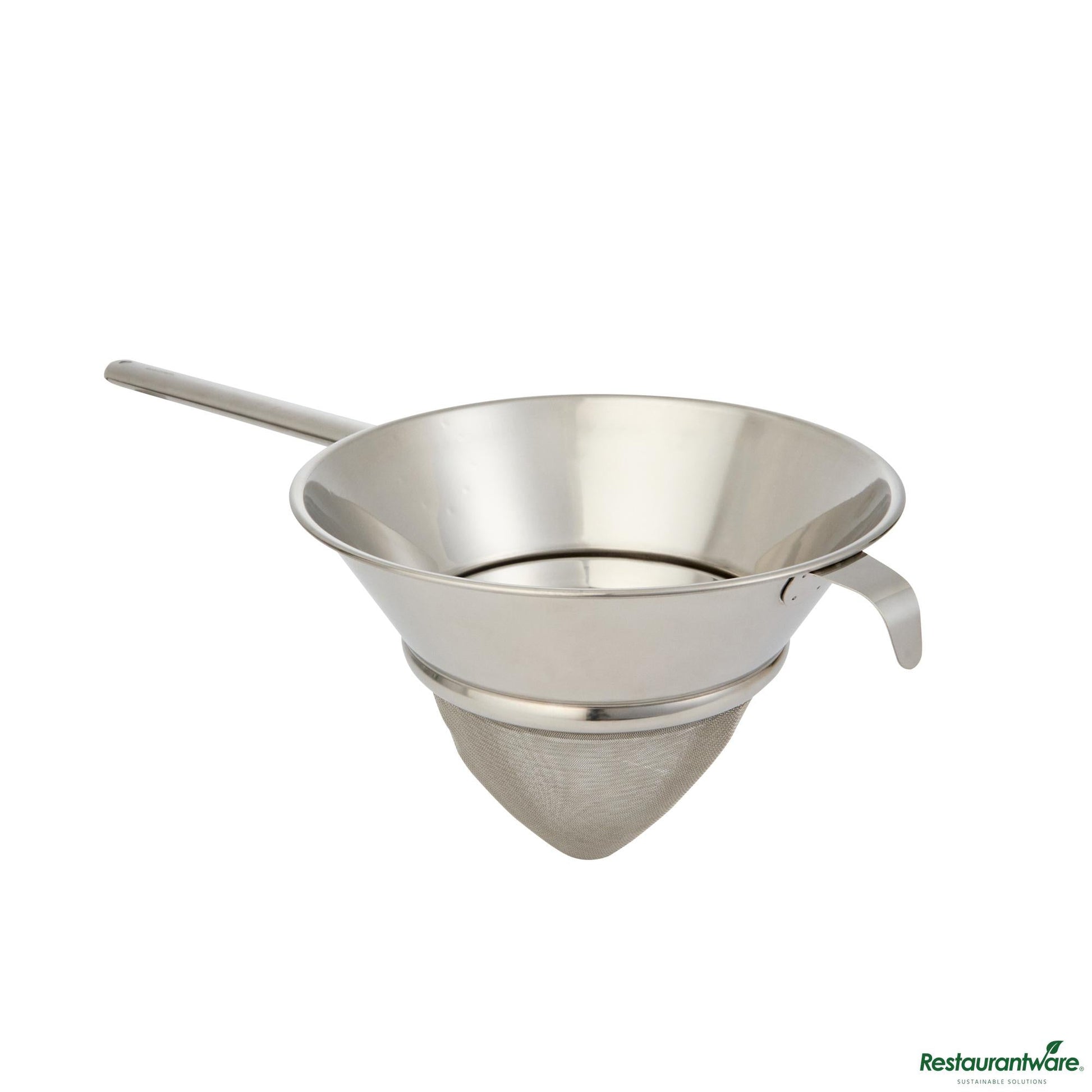 Wholesale Restaurantware Stainless Steel Bouillon / Chinois Strainer - Extra Fine Mesh - 22.8x10.2x7.5"- Bulk