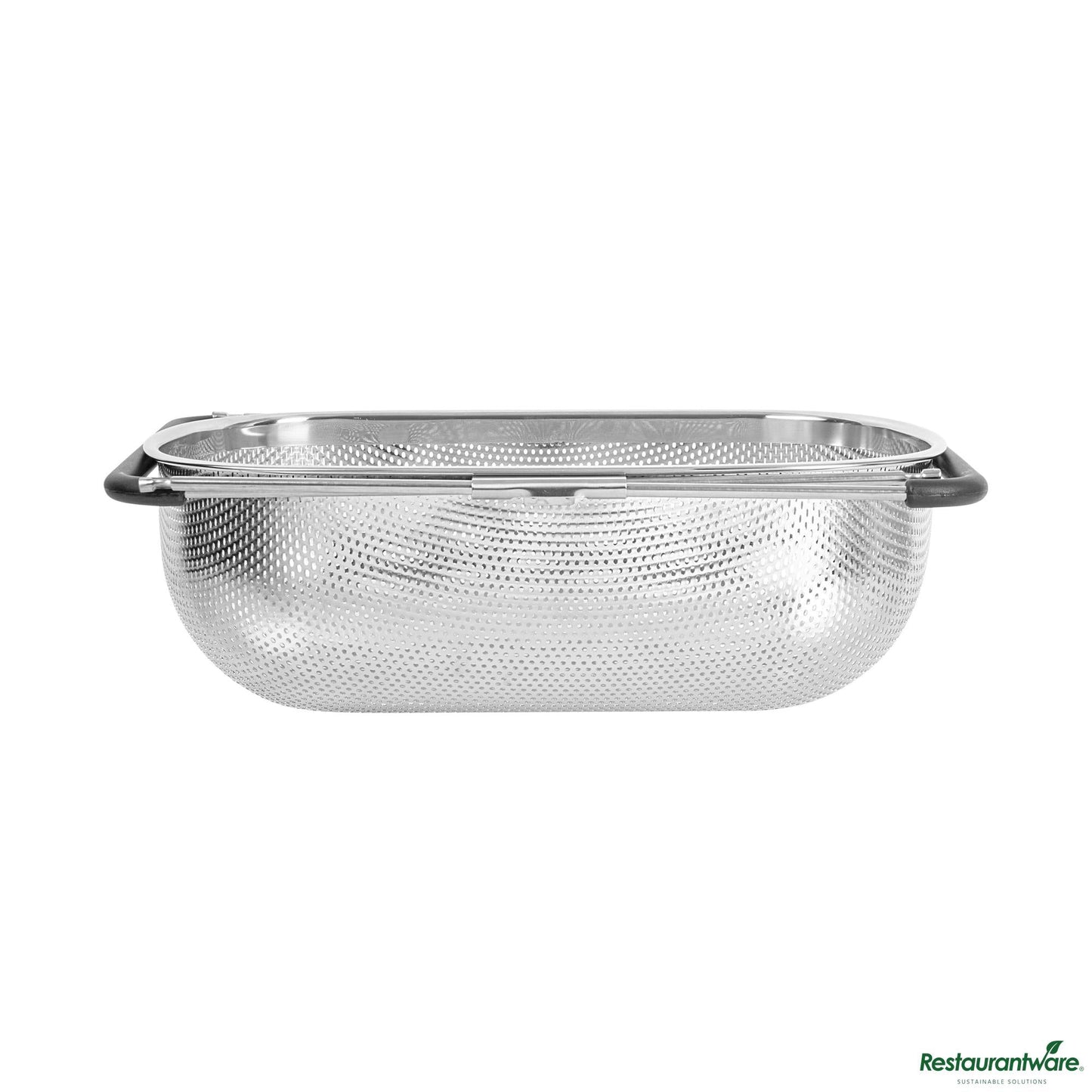 Wholesale Restaurantware 6 Qt Stainless Steel over-the-Sink Colander - Expandable Handles - 14.6" X 10.4" X 4.5"- Bulk