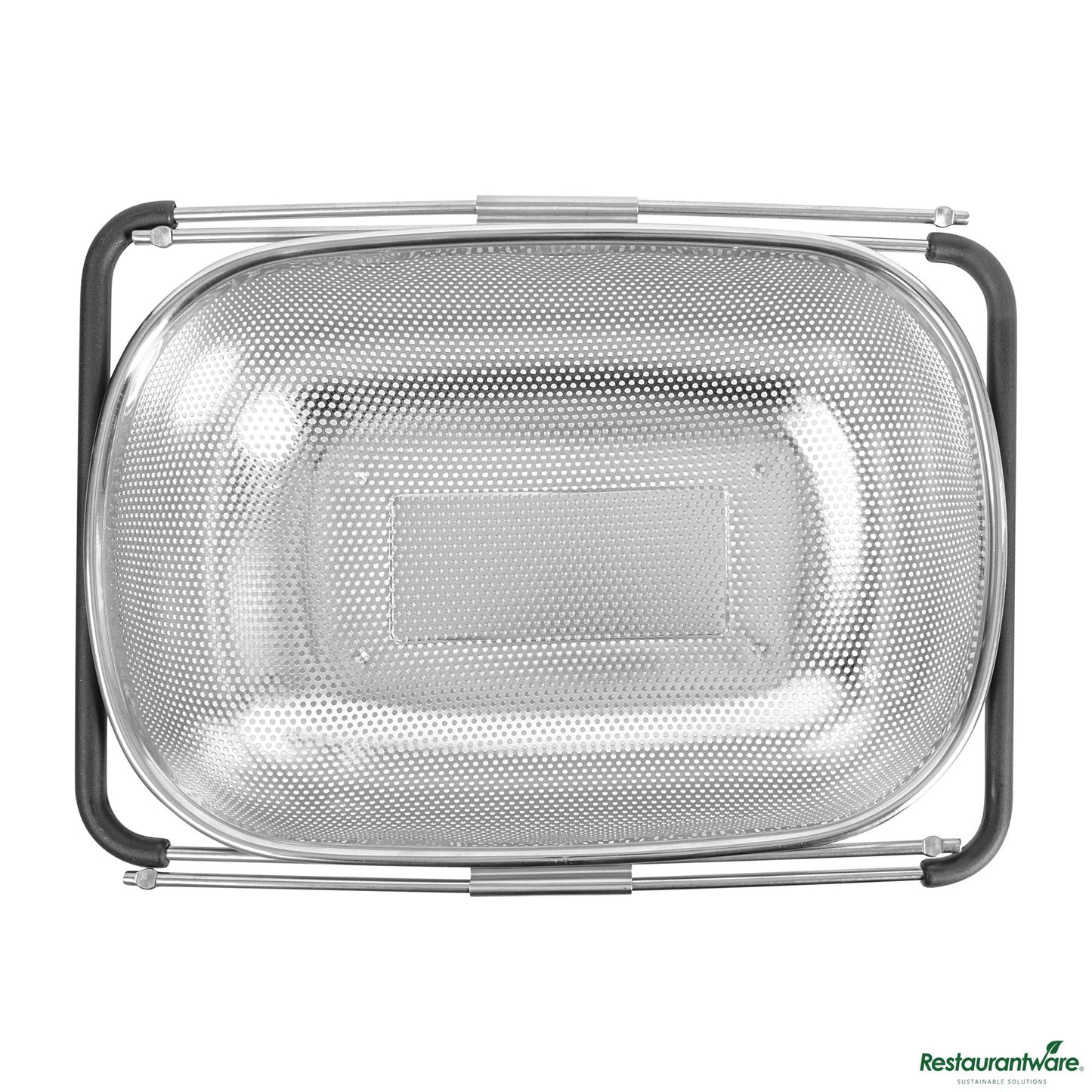 Wholesale Restaurantware 6 Qt Stainless Steel over-the-Sink Colander - Expandable Handles - 14.6" X 10.4" X 4.5"- Bulk