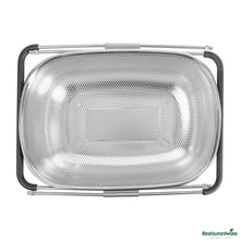 Wholesale Restaurantware 6 Qt Stainless Steel over-the-Sink Colander - Expandable Handles - 14.6" X 10.4" X 4.5"- Bulk