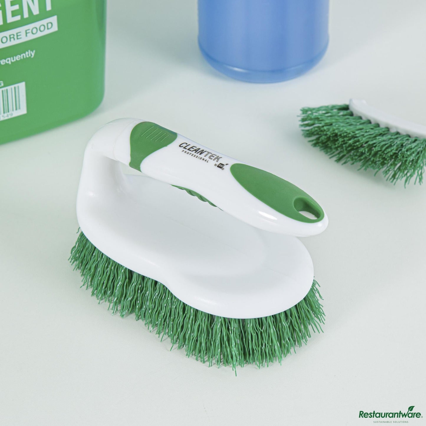 Wholesale Restaurantware Green and White All-Purpose Scrub Brush - Iron Style, Heavy-Duty - 5.9" X 2.9" X 3.9"- Bulk