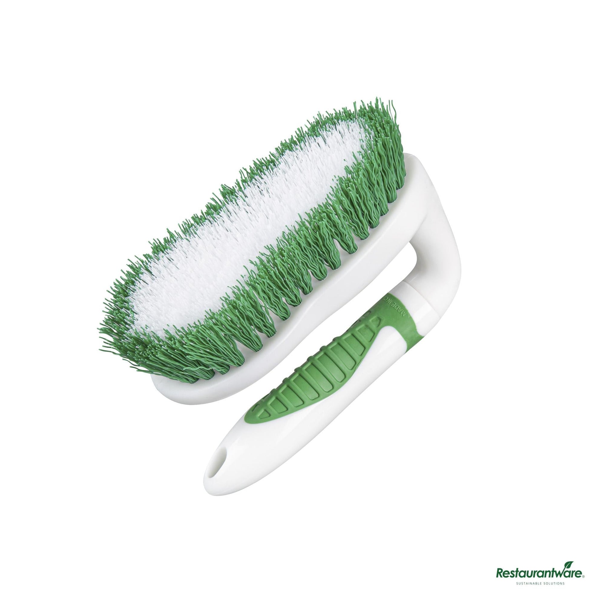 Wholesale Restaurantware Green and White All-Purpose Scrub Brush - Iron Style, Heavy-Duty - 5.9" X 2.9" X 3.9"- Bulk