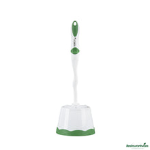Wholesale Restaurantware Green and White Toilet Bowl Brush - with Caddy - 15.7" X 4.9" X 4.9"- Bulk