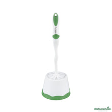 Wholesale Restaurantware Green and White Toilet Bowl Brush - with Caddy - 15.7" X 4.9" X 4.9"- Bulk