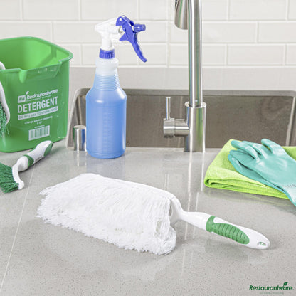 Wholesale Restaurantware Green and White Multipurpose Cotton Duster - Washable - 13.8" X 2.2" X 2.6"- Bulk
