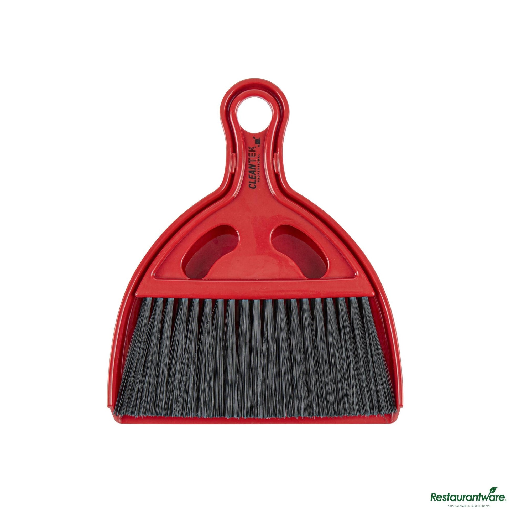 Wholesale Restaurantware Red and Black Mini Dustpan and Brush Set - 8.1" X 6.7" X 1"- Bulk