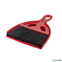 Wholesale Restaurantware Red and Black Mini Dustpan and Brush Set - 8.1" X 6.7" X 1"- Bulk