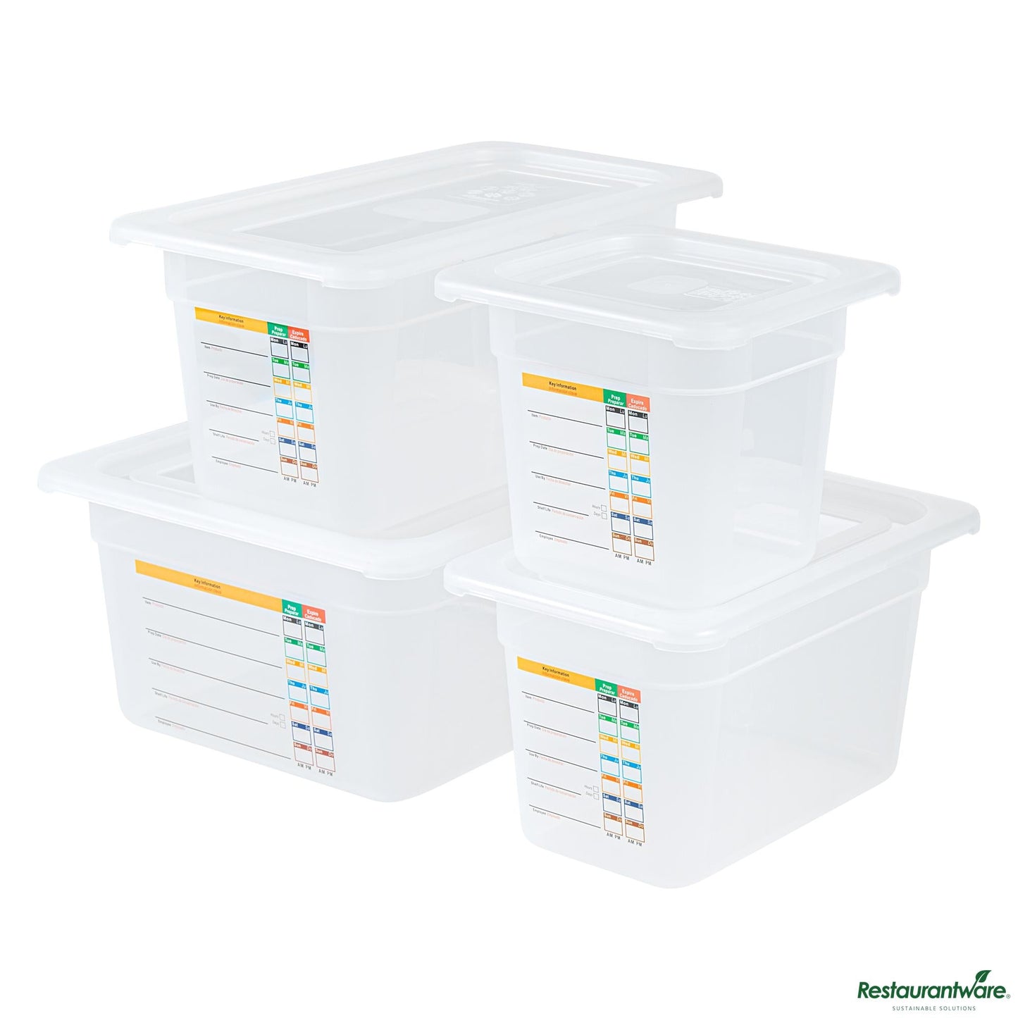 Wholesale Restaurantware 4-Piece Translucent Polypropylene Food Pan Set - 6" Deep - 16.3" X 14" X 7.9"- Bulk