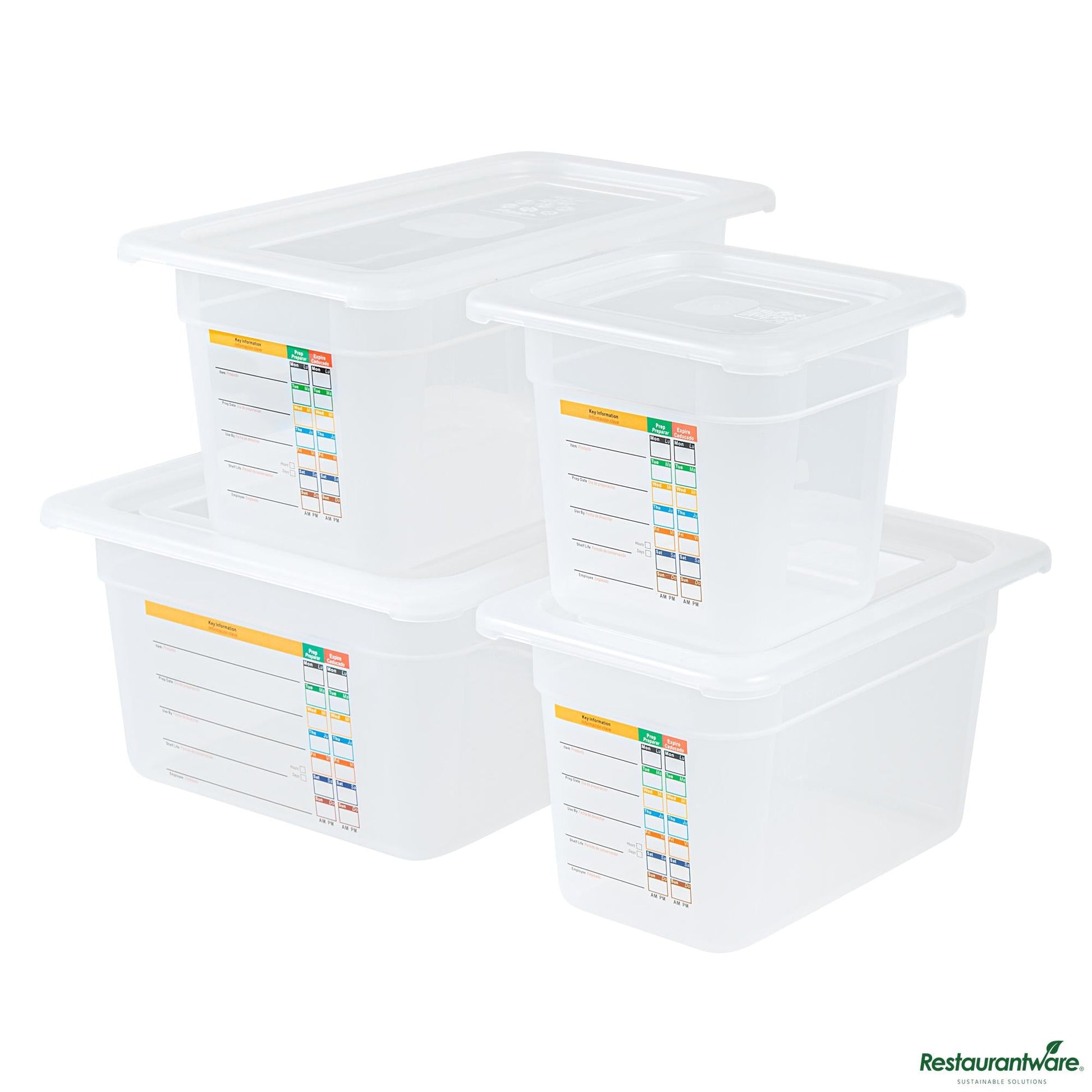 Wholesale Restaurantware 4-Piece Translucent Polypropylene Food Pan Set - 6" Deep - 16.3" X 14" X 7.9"- Bulk