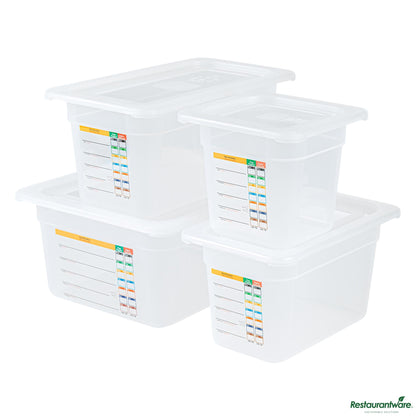 Wholesale Restaurantware 4-Piece Translucent Polypropylene Food Pan Set - 6" Deep - 16.3" X 14" X 7.9"- Bulk