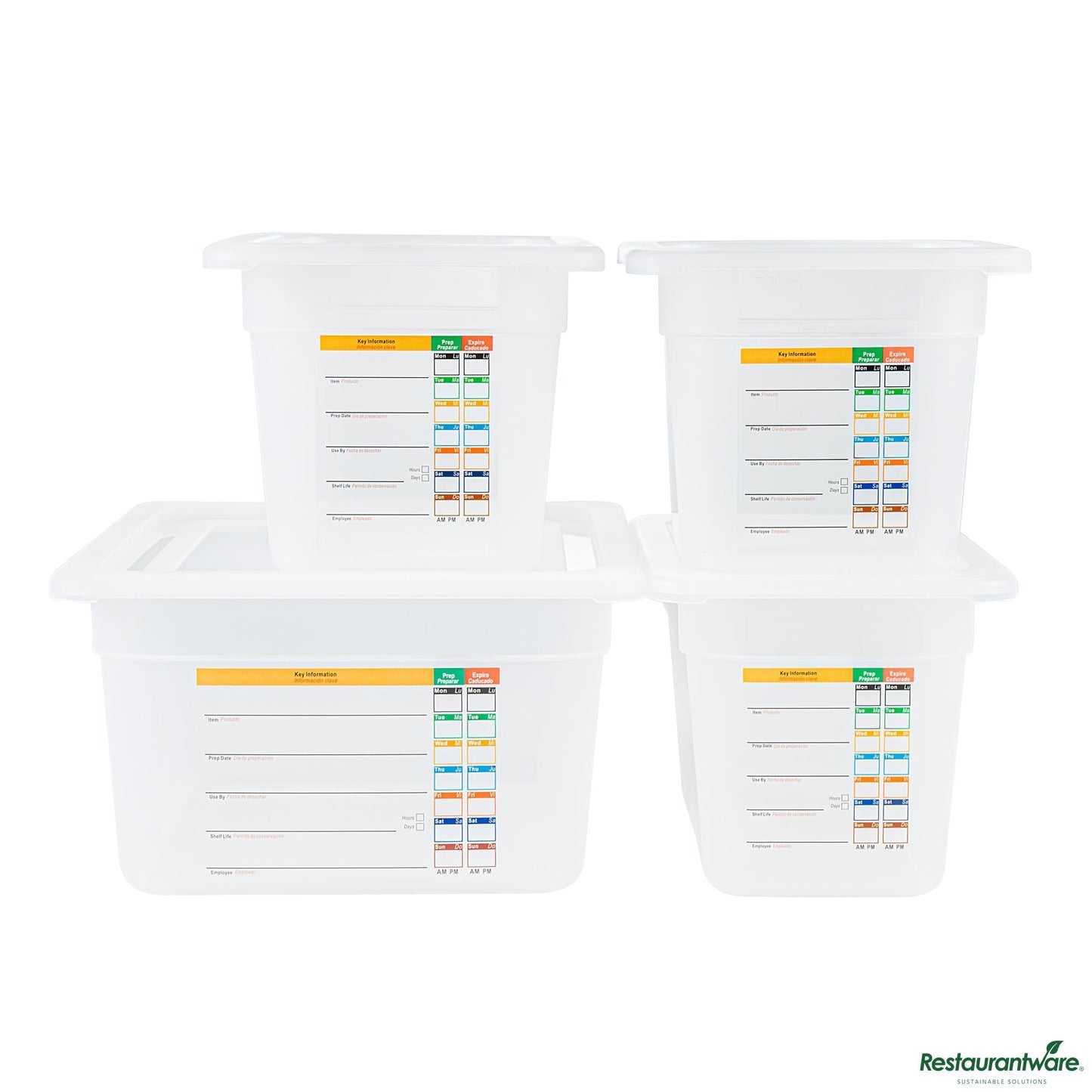 Wholesale Restaurantware 4-Piece Translucent Polypropylene Food Pan Set - 6" Deep - 16.3" X 14" X 7.9"- Bulk