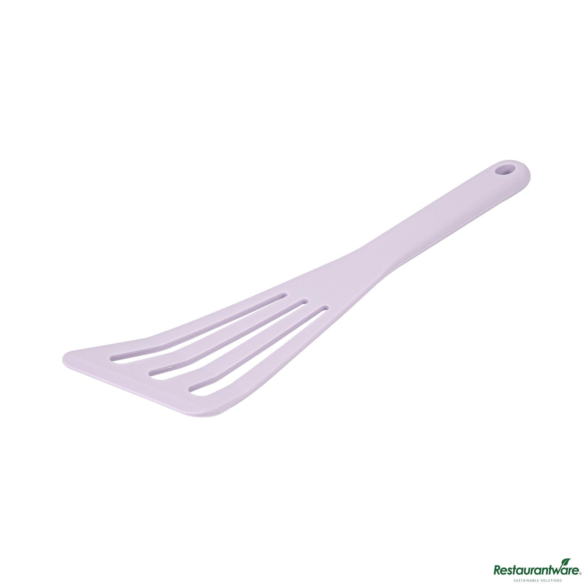 Wholesale Restaurantware Purple Silicone High Temperature Slotted Turner / Spatula - 12.3" X 3.5" X 0.5"- Bulk
