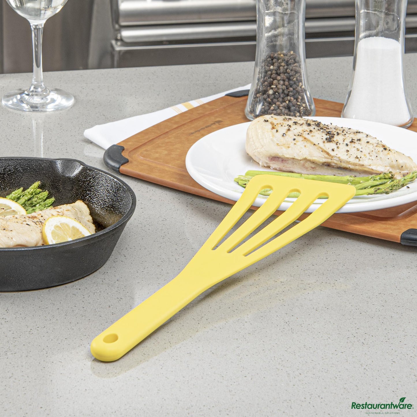 Wholesale Restaurantware Silicone High Temperature Slotted Turner / Spatula 12 1/4" X 3 1/2" X 1/2"- Bulk