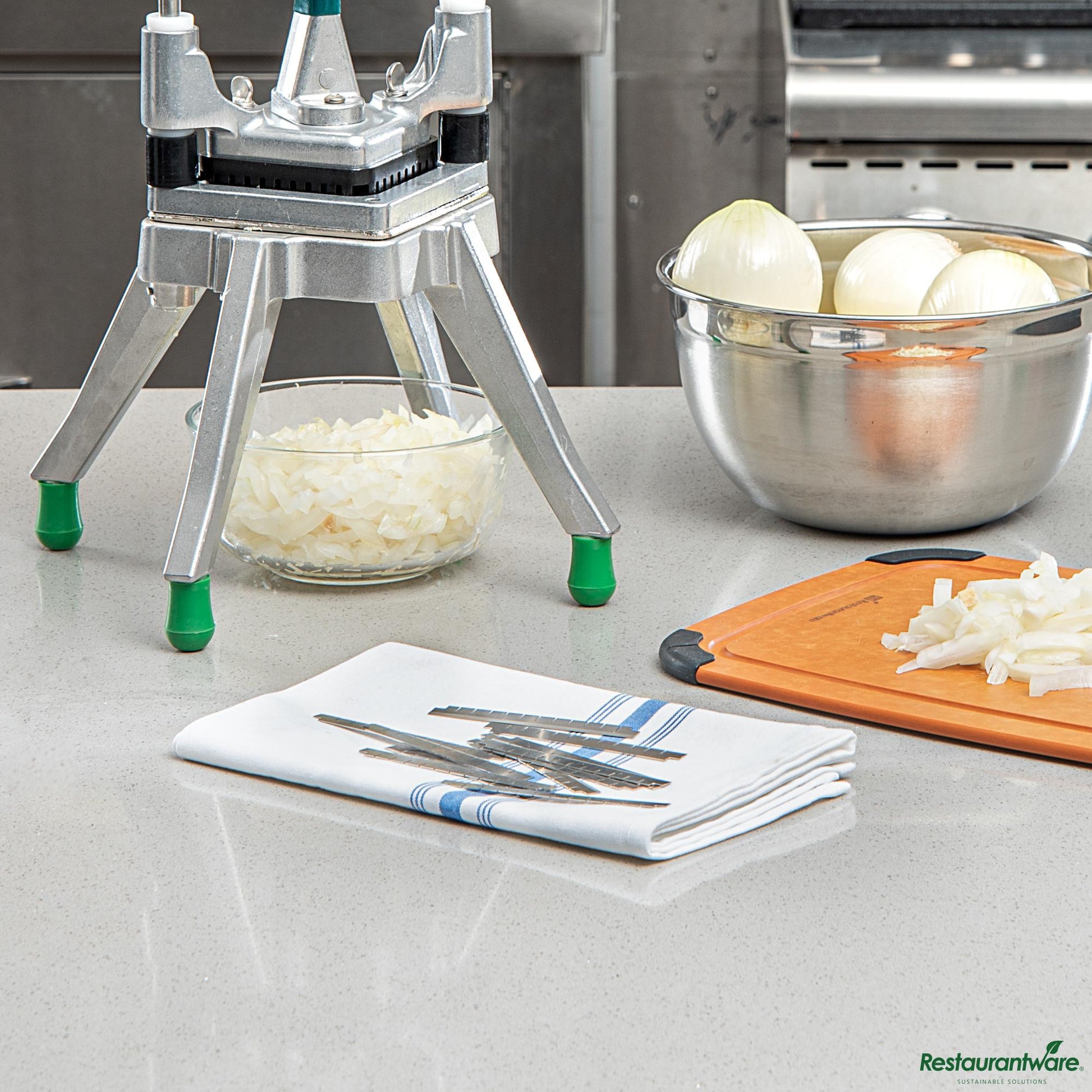 Wholesale Restaurantware 22-Piece Stainless Steel Vegetable Dicer 1/4" Blade Set - 3.5" X 0.5" X 0.5"- Bulk