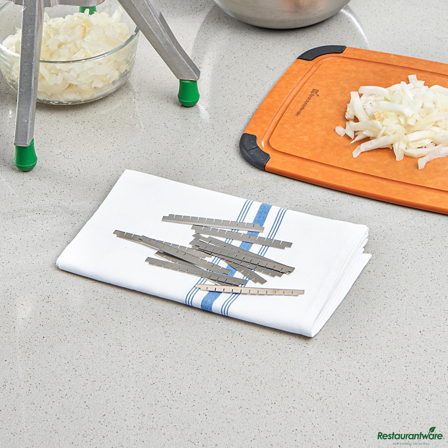 Wholesale Restaurantware 22-Piece Stainless Steel Vegetable Dicer 1/4" Blade Set - 3.5" X 0.5" X 0.5"- Bulk