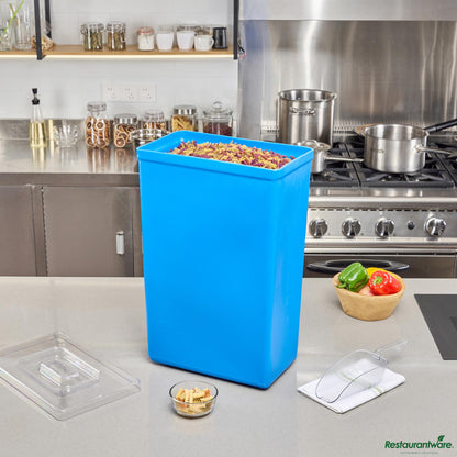 Wholesale Restaurantware 10 Gal / 160 Cup Blue Plastic Ingredient Bin - 15.1" X 9.1" X 23.1"- Bulk