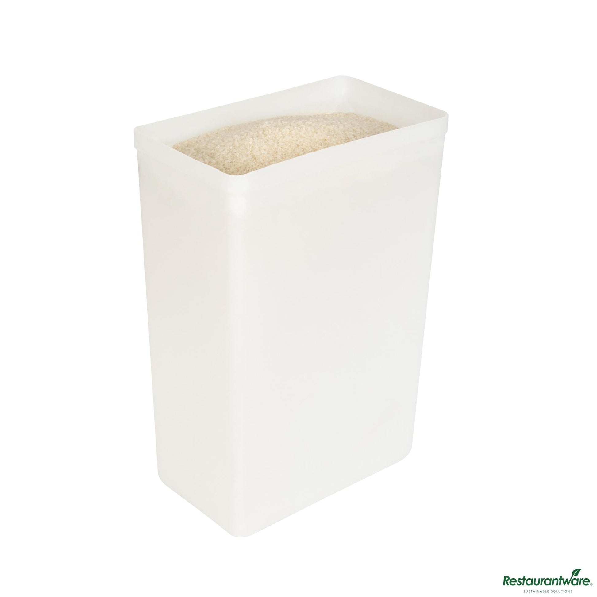 Wholesale Restaurantware 10 Gal / 160 Cup White Plastic Ingredient Bin - 15.1" X 9.1" X 23.1"- Bulk