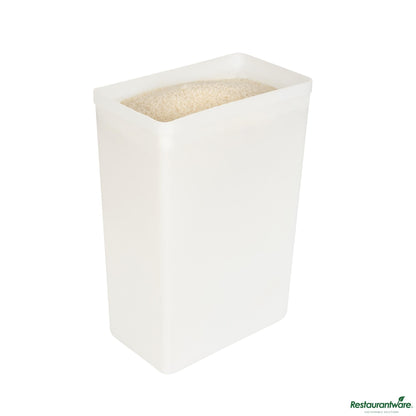 Wholesale Restaurantware 10 Gal / 160 Cup White Plastic Ingredient Bin - 15.1" X 9.1" X 23.1"- Bulk