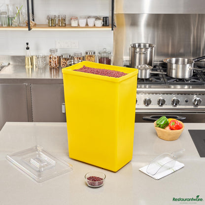 Wholesale Restaurantware 10 Gal / 160 Cup White Plastic Ingredient Bin - 15.1" X 9.1" X 23.1"- Bulk