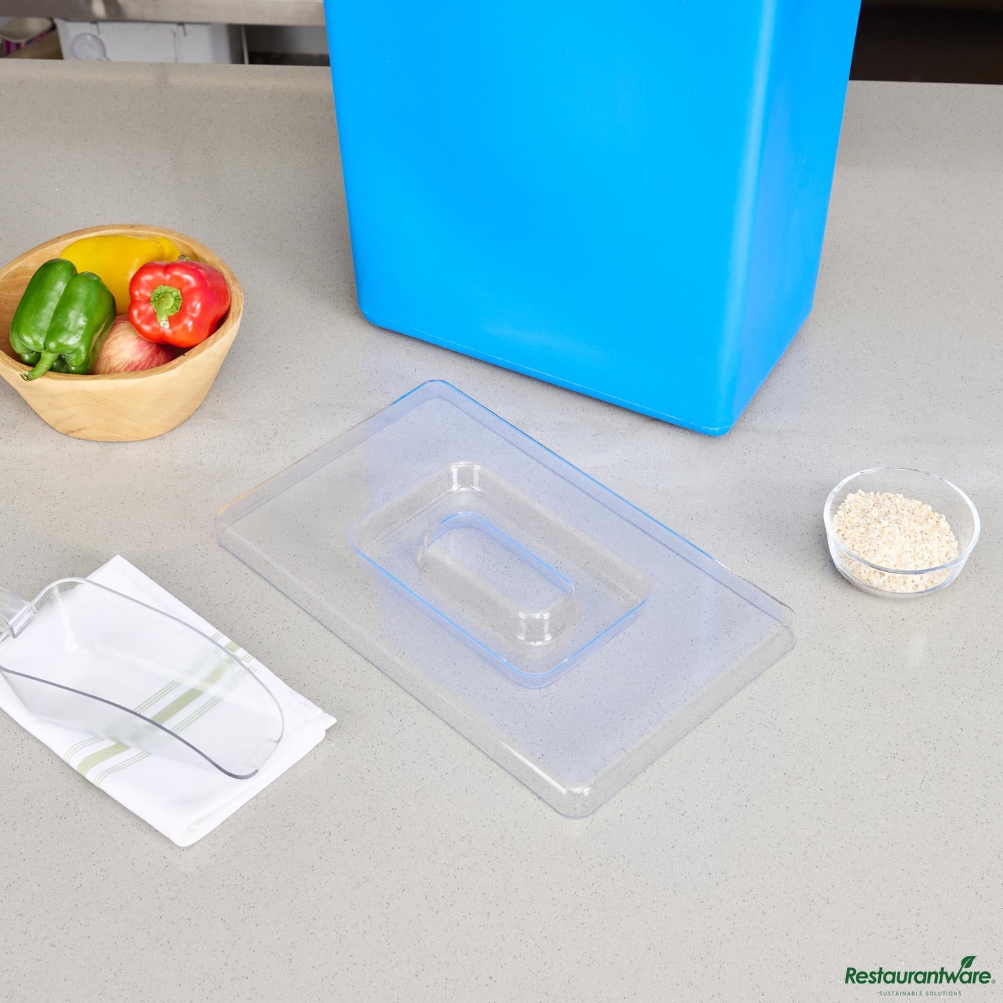 Wholesale Restaurantware Clear Plastic Lid - Fits 10 Gal / 160 Cup Ingredient Bin - 15.5" X 9.4" X 1.1"- Bulk