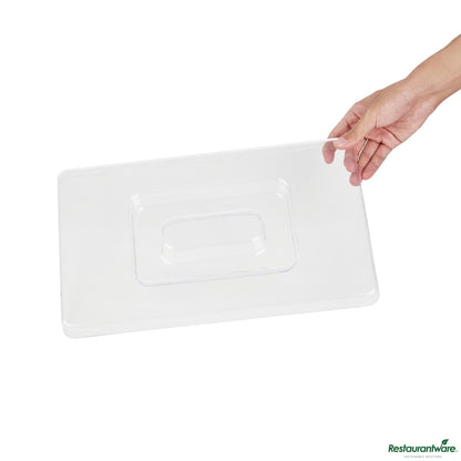 Wholesale Restaurantware Clear Plastic Lid - Fits 10 Gal / 160 Cup Ingredient Bin - 15.5" X 9.4" X 1.1"- Bulk