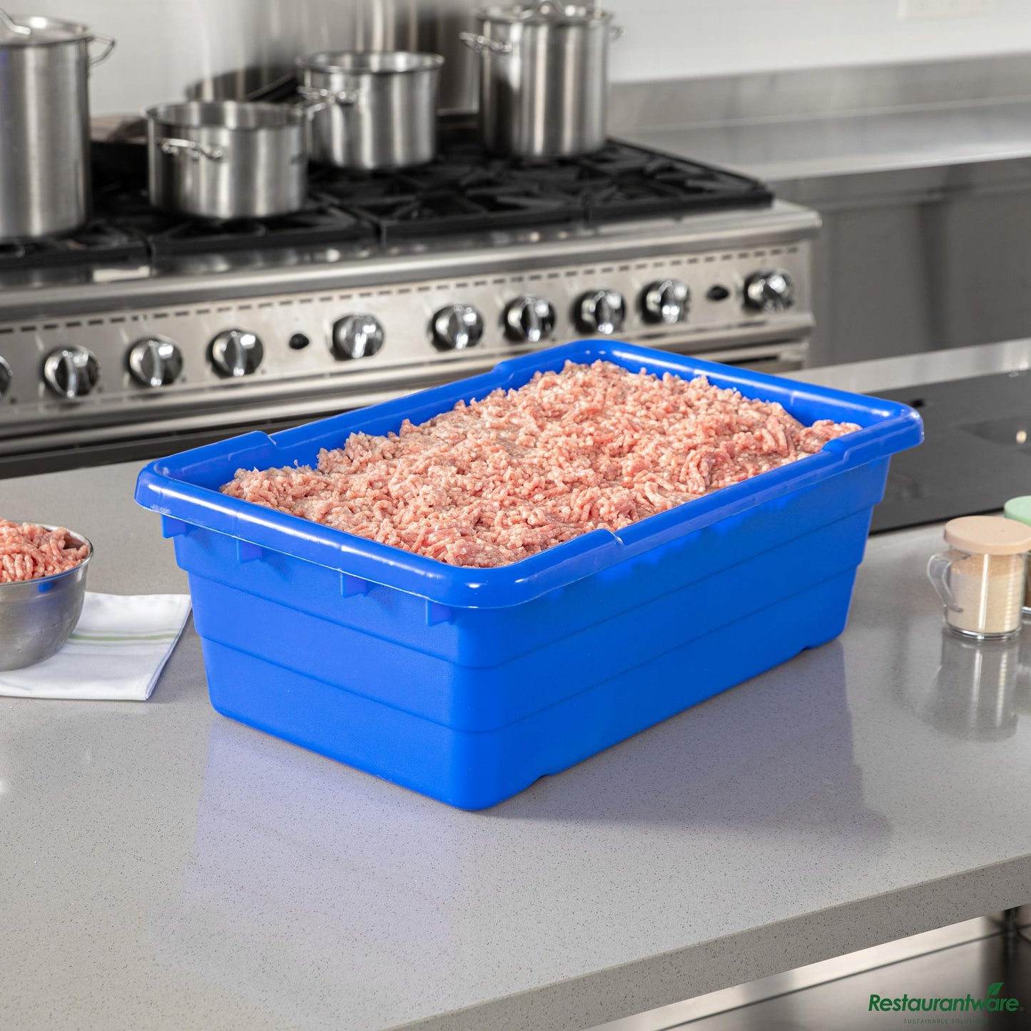 Wholesale Restaurantware Blue Meat Lug / Tote Box - 24.8" X 15.7" X 8.7"- Bulk