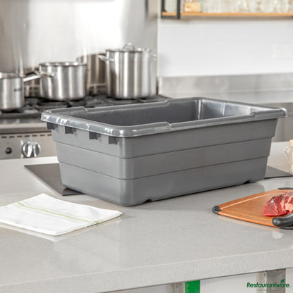 Wholesale Restaurantware Dark Gray Meat Lug / Tote Box - 24.8" X 15.7" X 8.7"- Bulk