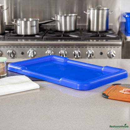 Wholesale Restaurantware Blue Recessed Lid - Fits Meat Lug / Tote Box - 25" X 16" X 0.8"- Bulk