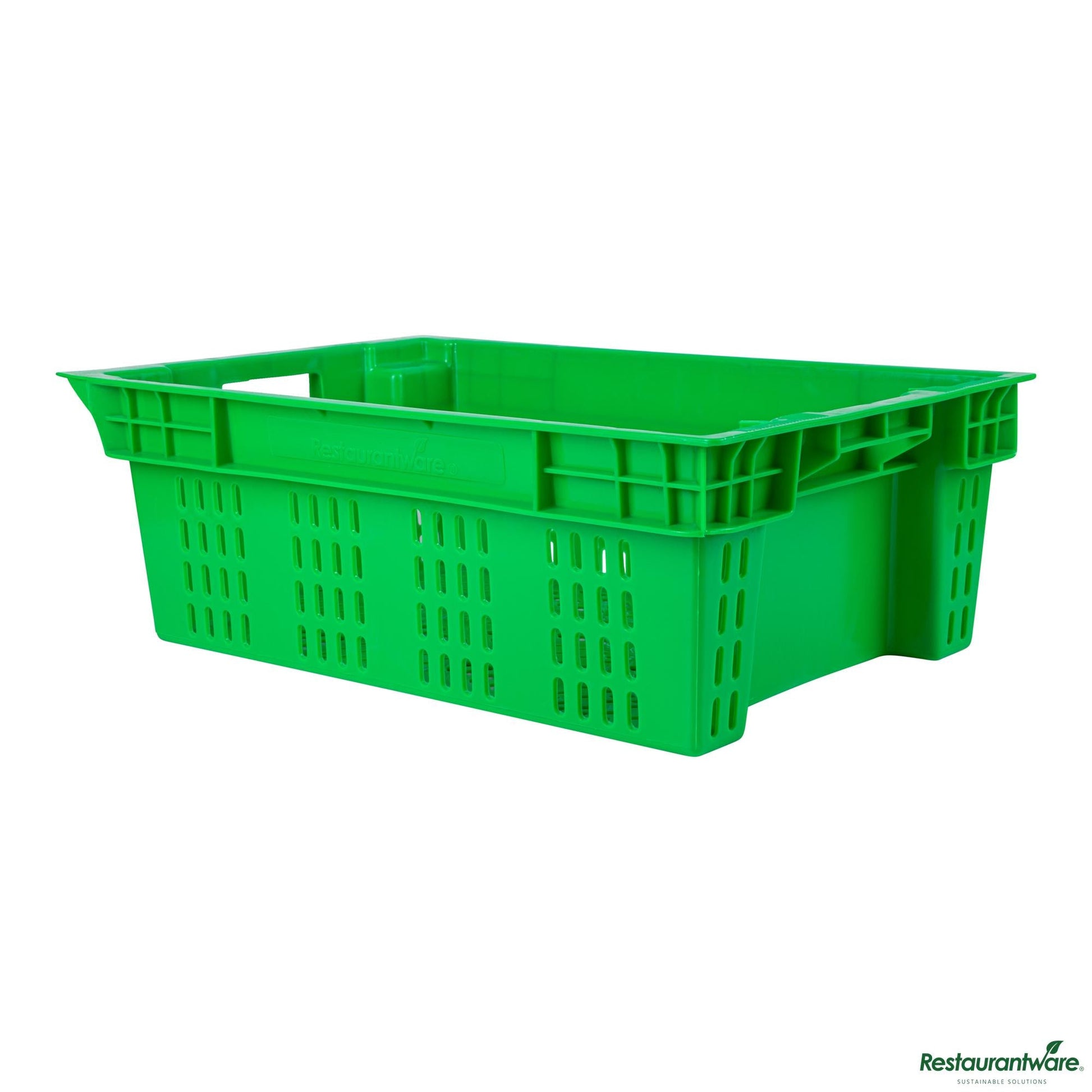 Wholesale Restaurantware Green Vented Agricultural Crate - 23.6" X 15.7" X 7.9"- Bulk