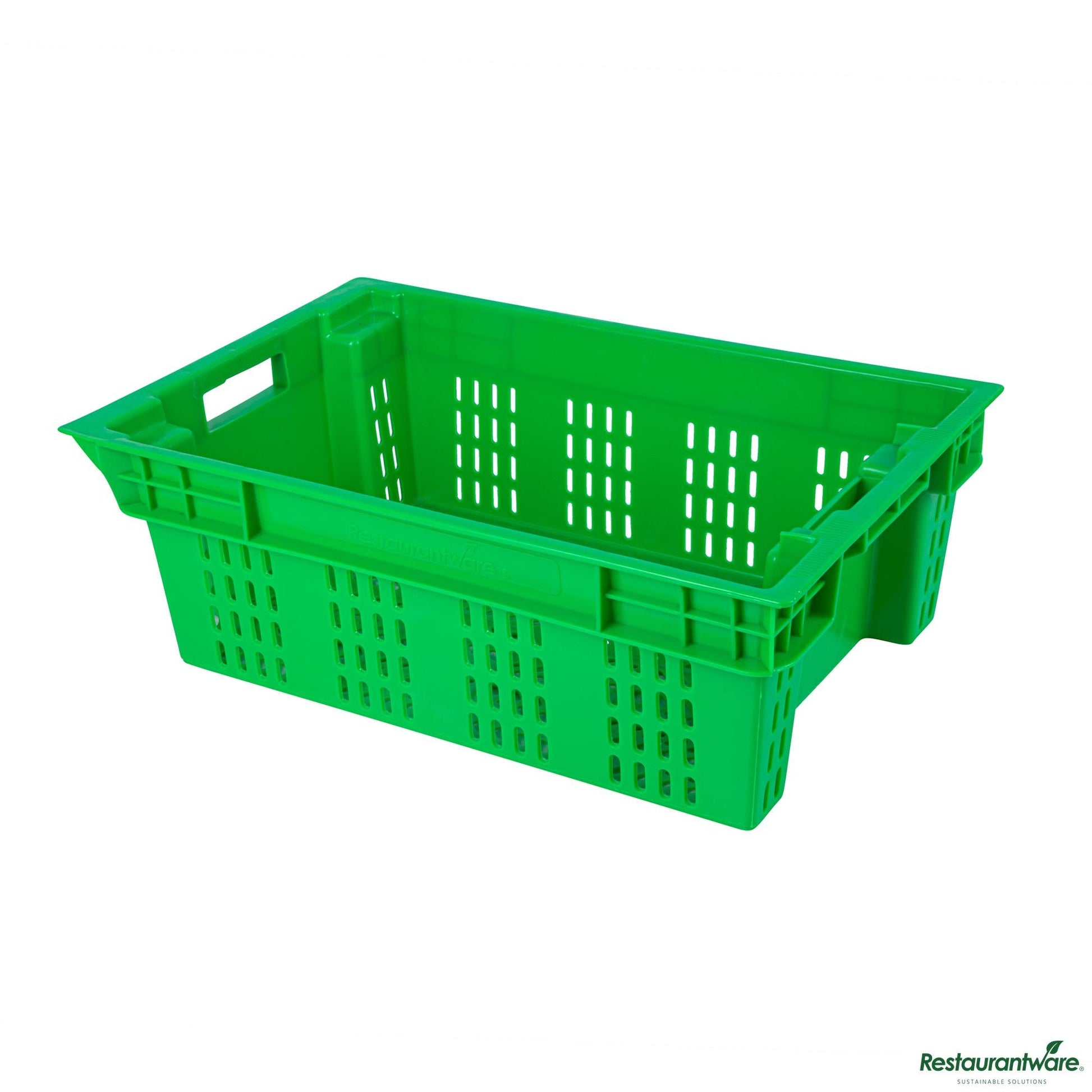 Wholesale Restaurantware Green Vented Agricultural Crate - 23.6" X 15.7" X 7.9"- Bulk