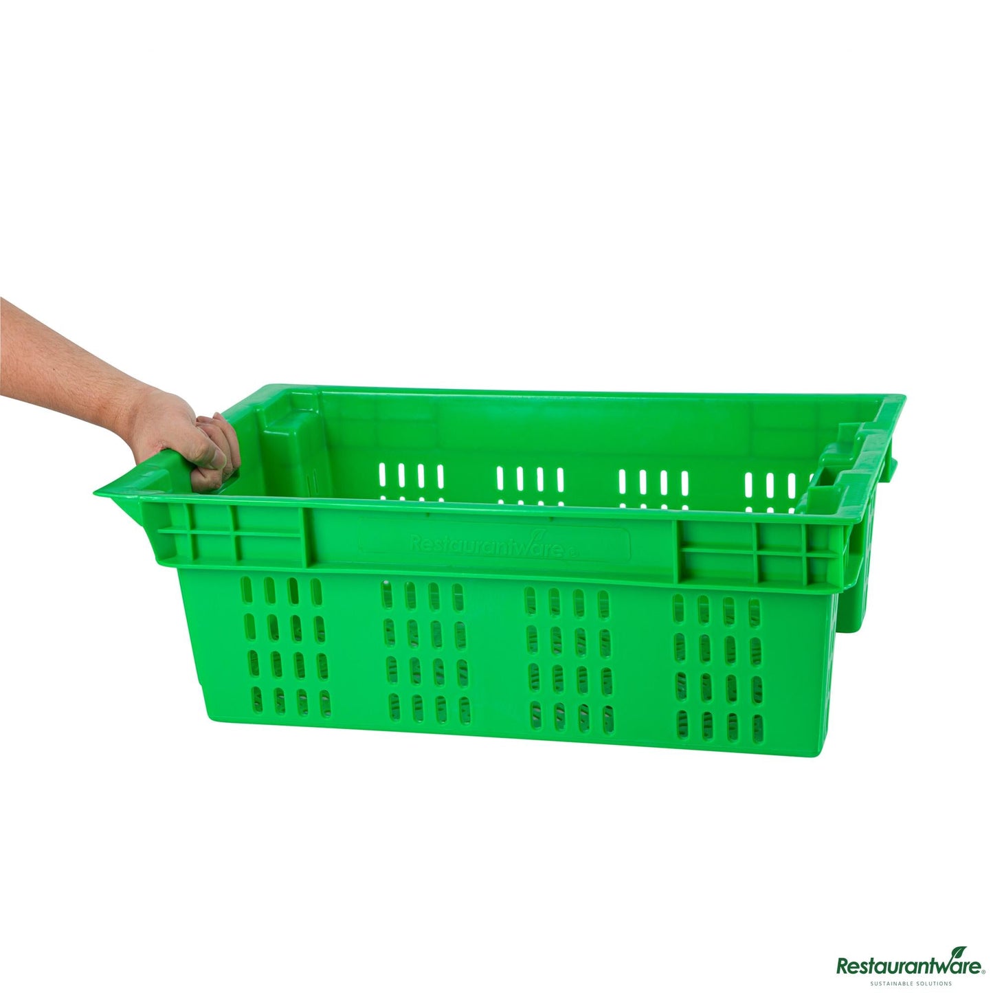 Wholesale Restaurantware Green Vented Agricultural Crate - 23.6" X 15.7" X 7.9"- Bulk