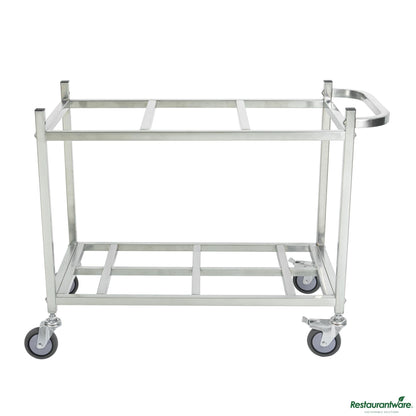 Wholesale Restaurantware Stainless Steel Triple Ingredient Bin Cart - Fits Three 10-Gallon Bins - 36.5" X 16.9" X 28.7"- Bulk