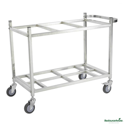 Wholesale Restaurantware Stainless Steel Triple Ingredient Bin Cart - Fits Three 10-Gallon Bins - 36.5" X 16.9" X 28.7"- Bulk