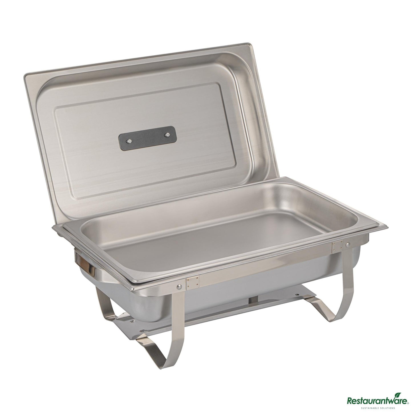 Wholesale Restaurantware 8 Qt Rectangle Stainless Steel Full Size Chafer - with Folding Frame - 23.6"×14"×8.5"- Bulk