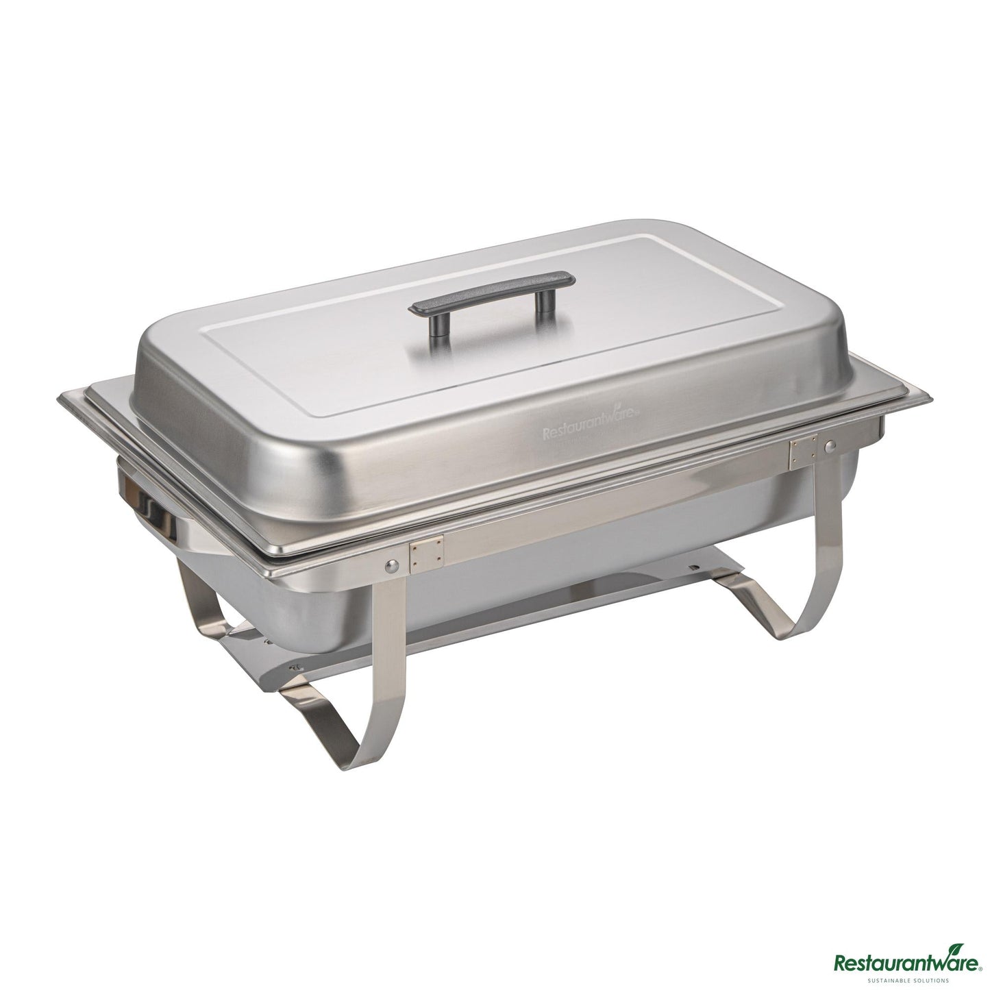 Wholesale Restaurantware 8 Qt Rectangle Stainless Steel Full Size Chafer - with Folding Frame - 23.6"×14"×8.5"- Bulk