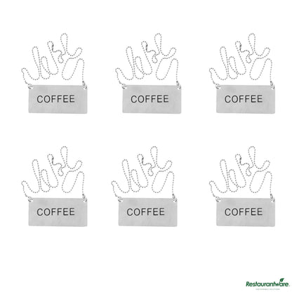 Wholesale Restaurantware Stainless Steel Coffee Chafer Urn Chain - with "Coffee" Label - 3.5"×1.7"×0.03"- Bulk