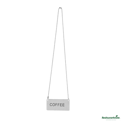 Wholesale Restaurantware Stainless Steel Coffee Chafer Urn Chain - with "Coffee" Label - 3.5"×1.7"×0.03"- Bulk