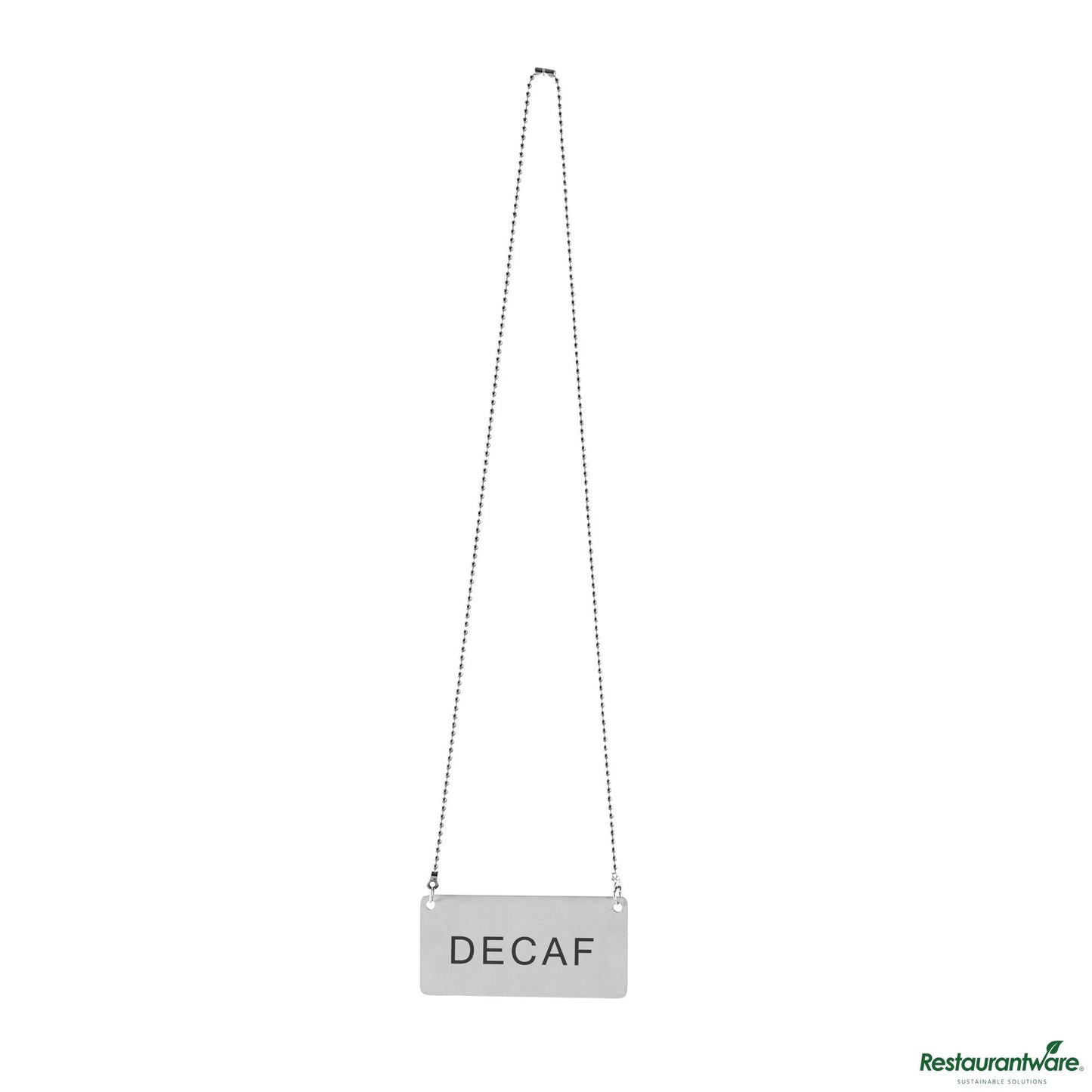 Wholesale Restaurantware Stainless Steel Coffee Chafer Urn Chain - with "Decaf" Label - 3.5"×1.7"×0.03"- Bulk