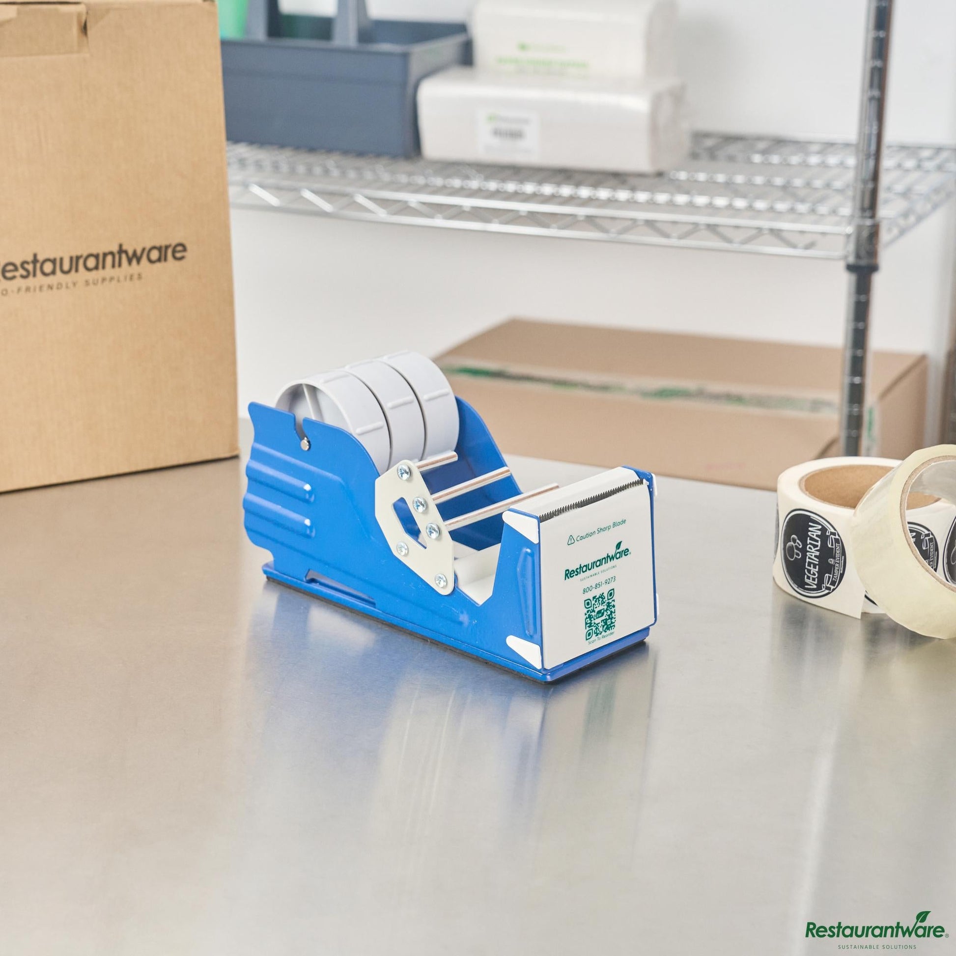 Wholesale Restaurantware Manual Multi-Roll Tape and Label Dispenser - 3" Working Width - 9.4" X 3.9" X 5.2"- Bulk