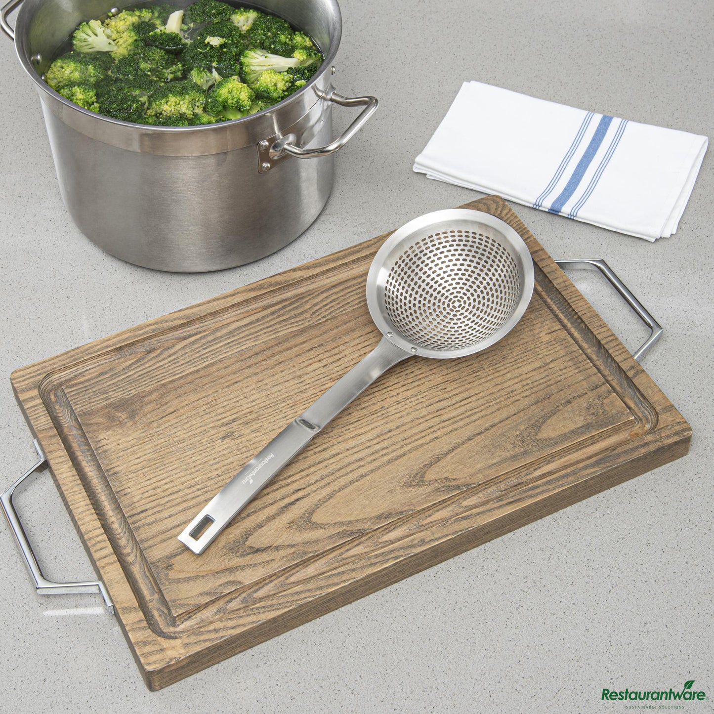 Wholesale Restaurantware Stainless Steel Skimmer - 14.8"×5.5"×1.5"- Bulk