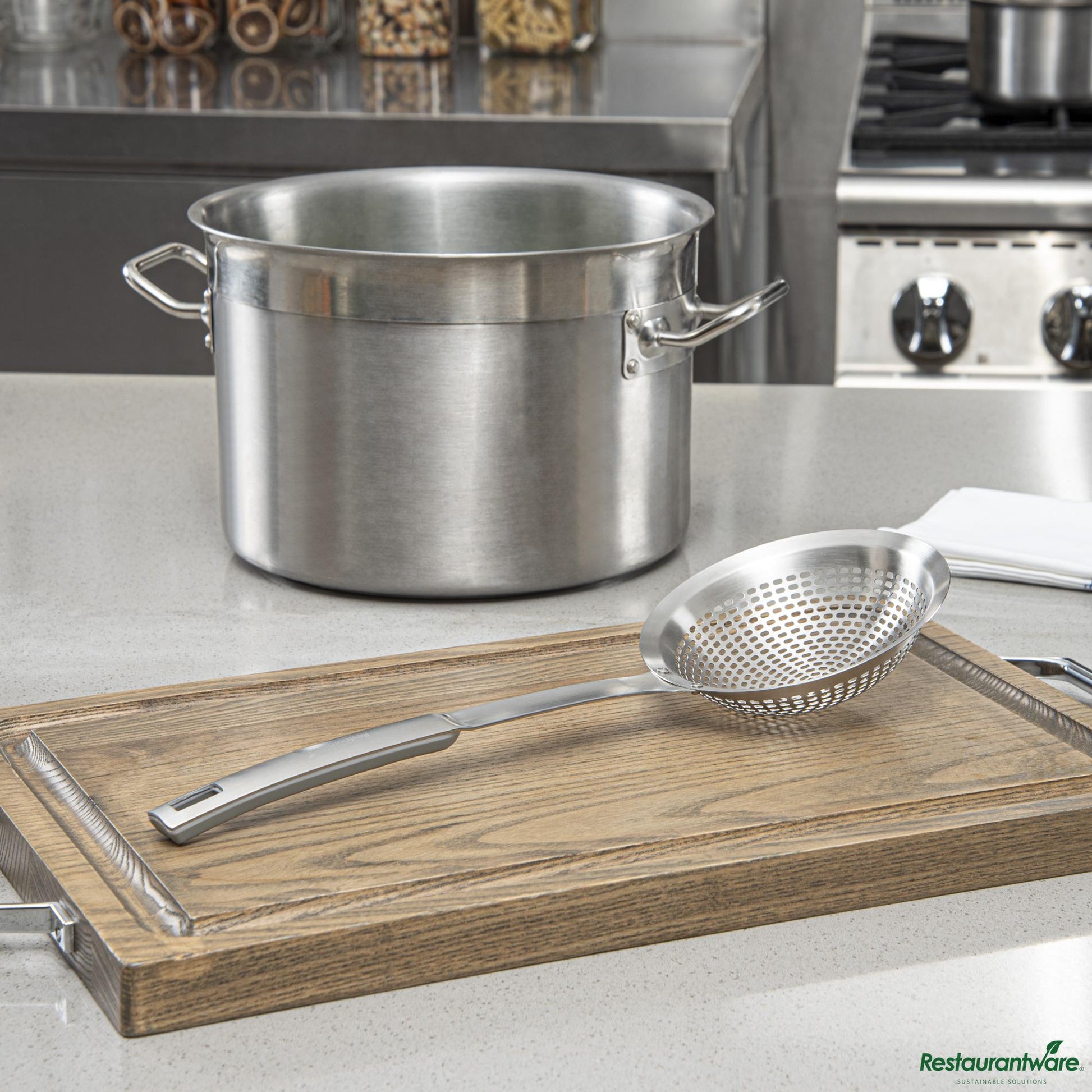 Wholesale Restaurantware Stainless Steel Skimmer - 14.8"×5.5"×1.5"- Bulk