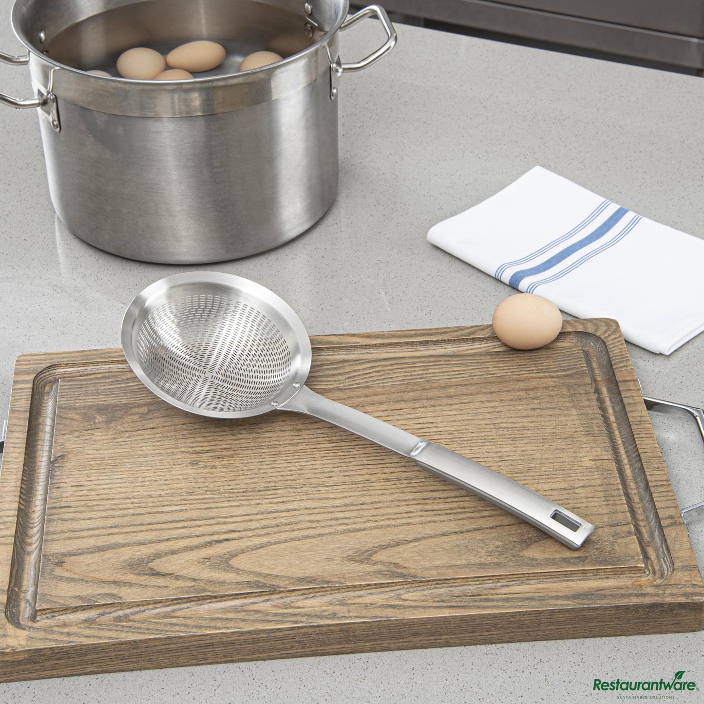 Wholesale Restaurantware Stainless Steel Fine Mesh Skimmer - 14.8"×5.5"×1.5"- Bulk