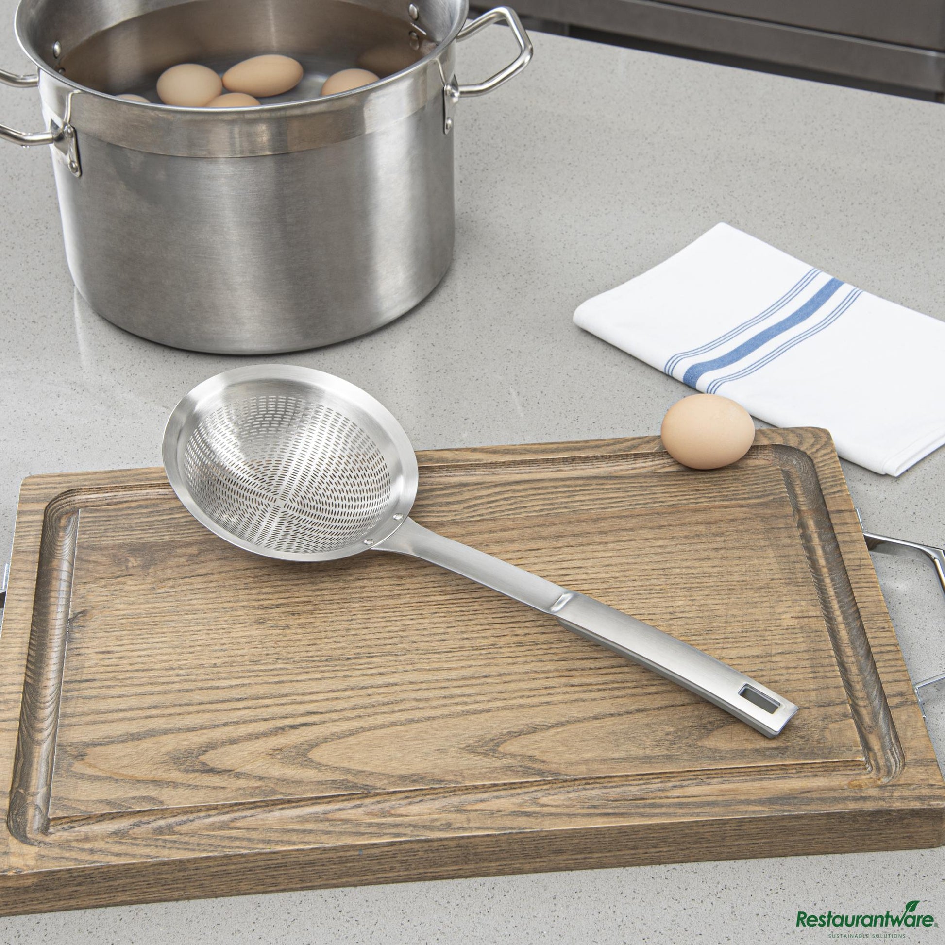 Wholesale Restaurantware Stainless Steel Fine Mesh Skimmer - 14.8"×5.5"×1.5"- Bulk