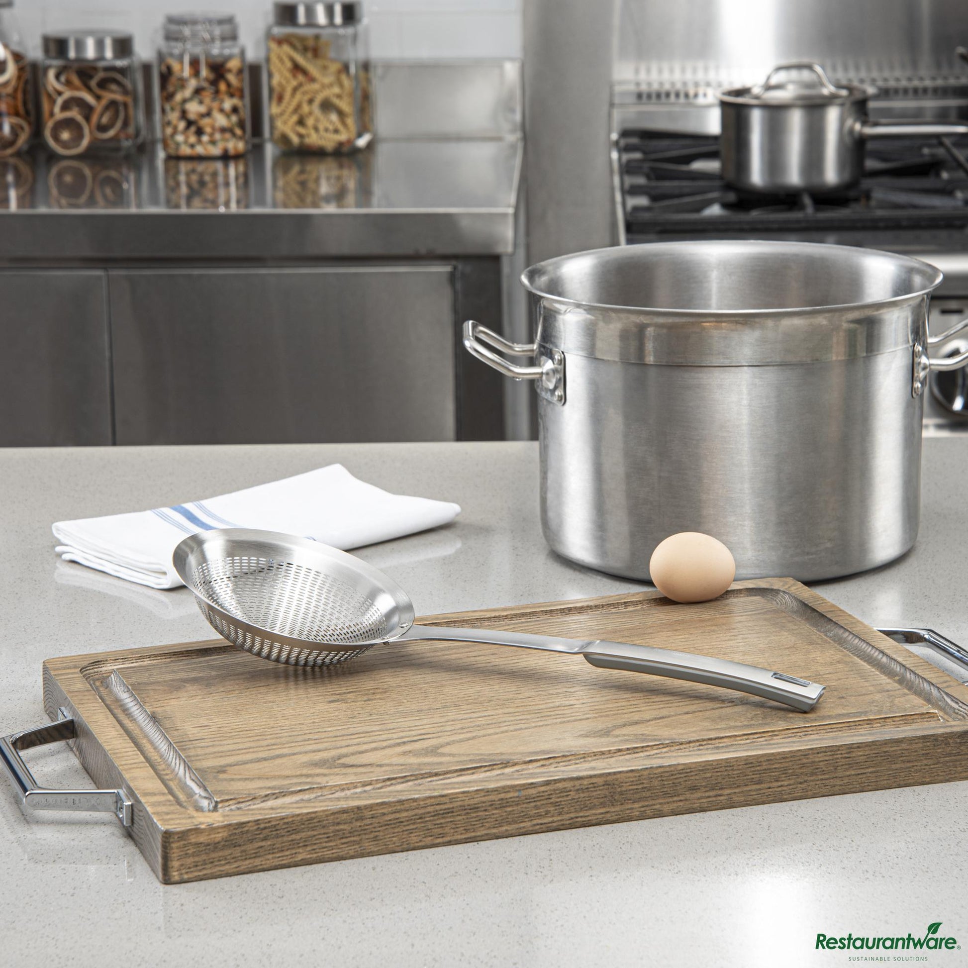 Wholesale Restaurantware Stainless Steel Fine Mesh Skimmer - 14.8"×5.5"×1.5"- Bulk